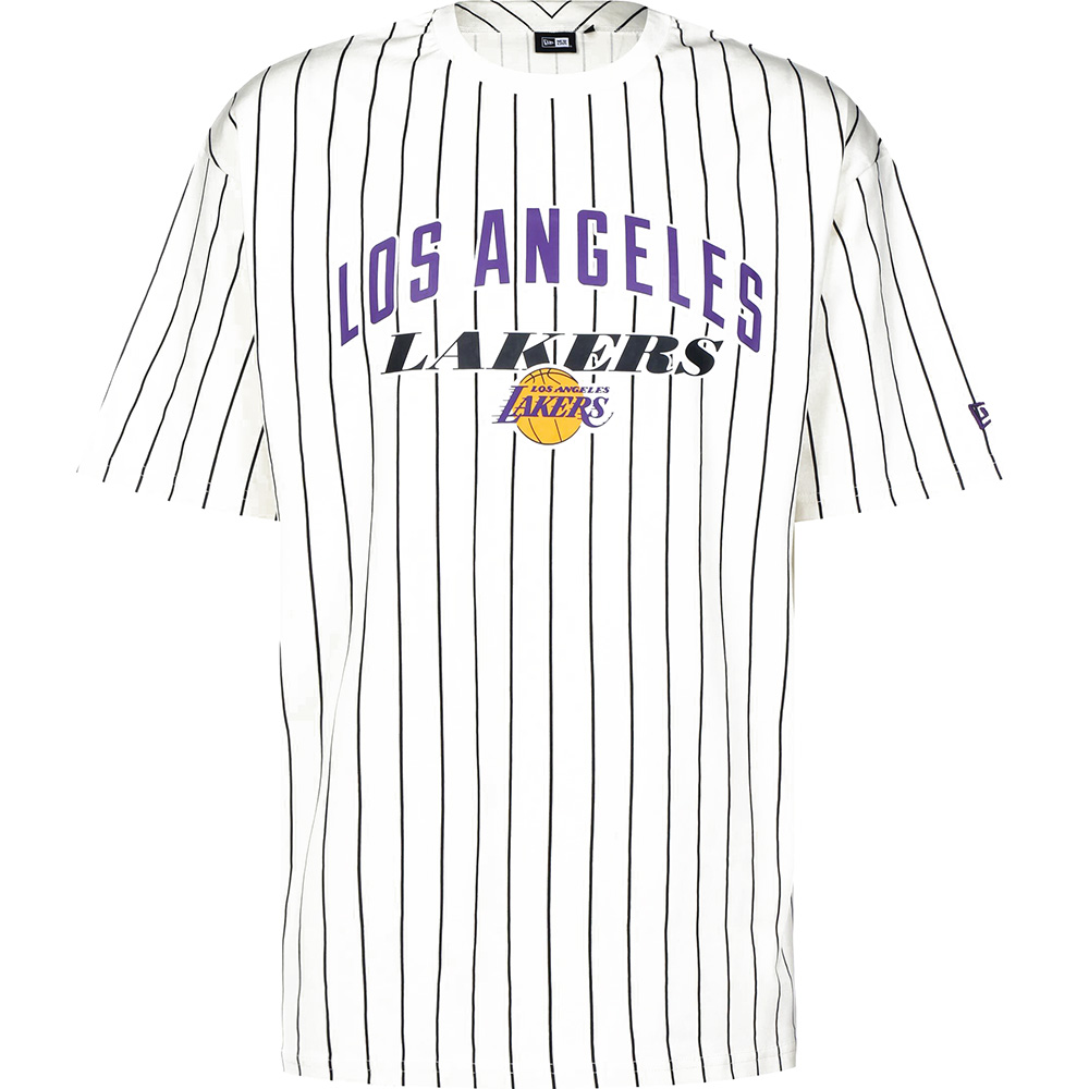 Pinstripe Wordmark Oversized T-Shirt Los Angeles Lakers L