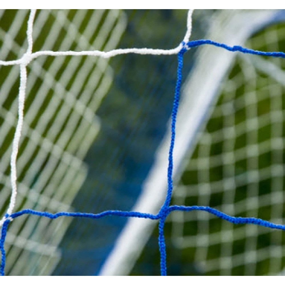 Fußballnetz - 11er Tor - Europäisch - 4mm Weiß/Blau OS