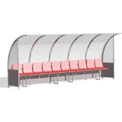 Spielerkabine - Auswechselbank 2 / 5m - 10 Plätze 