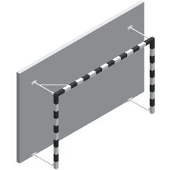 Handballtor - Wandmontiert, seitlich klappbar - Aluminium 