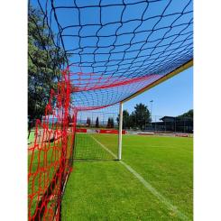 Fußballnetz - 11er Tor - Europäisch - 4mm Schwarz/Rot 